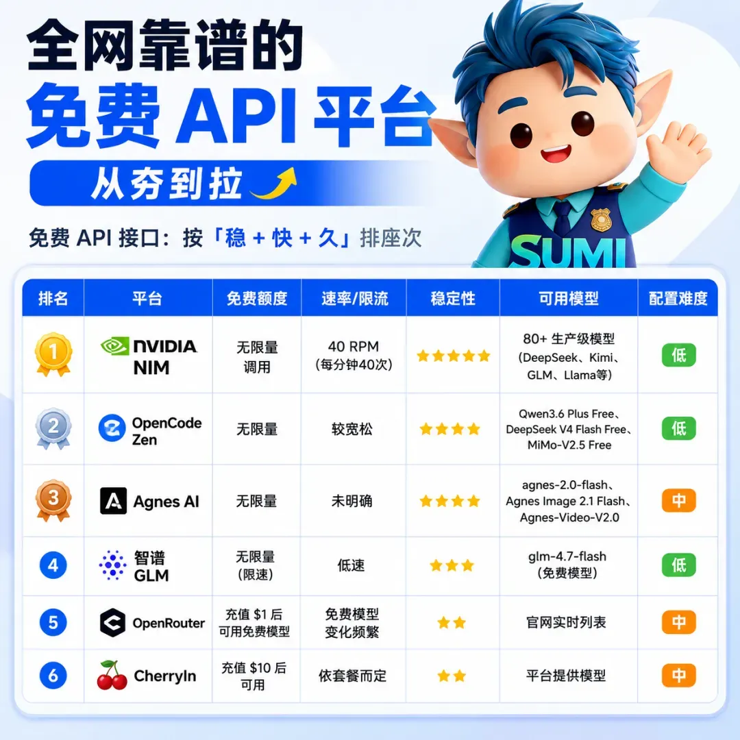 全网靠谱的免费API平台