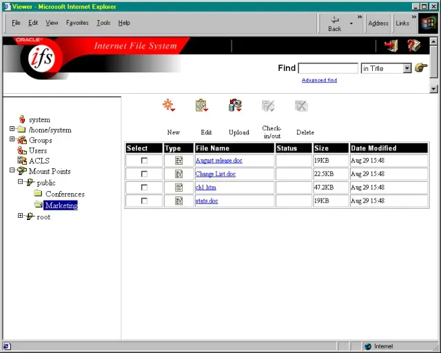 Introduction to the Oracle Internet File System