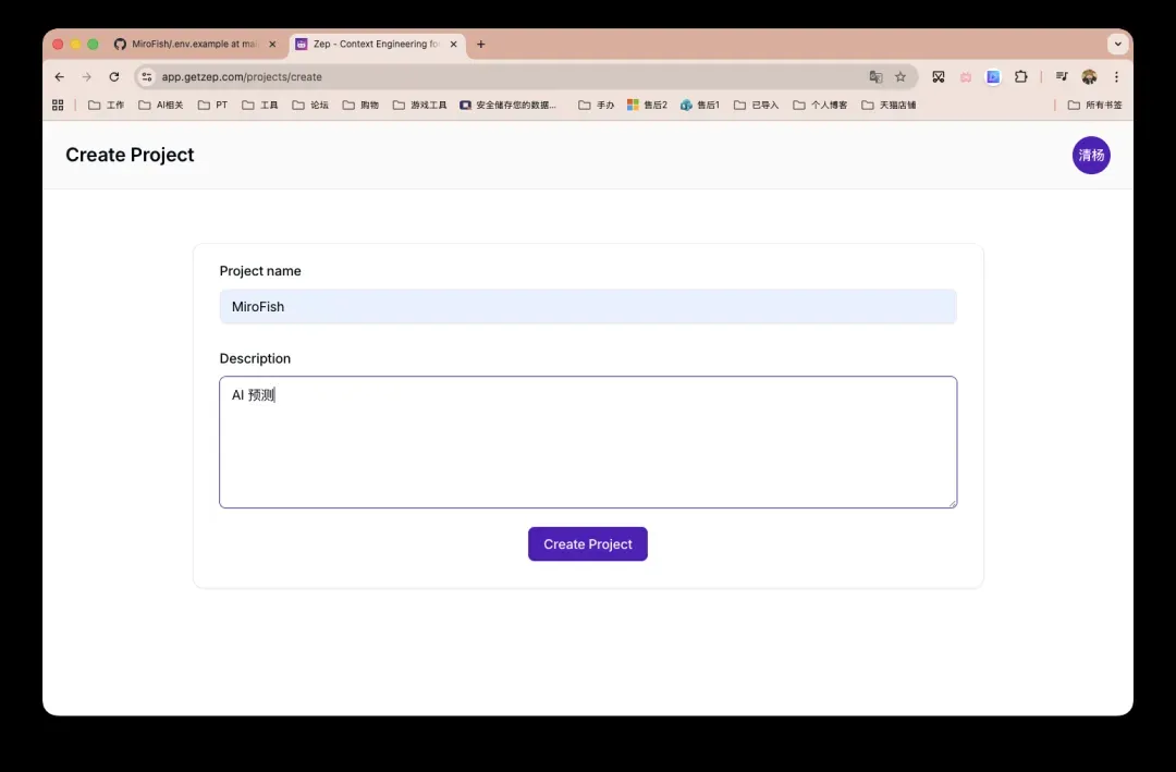 填写ZEP项目信息