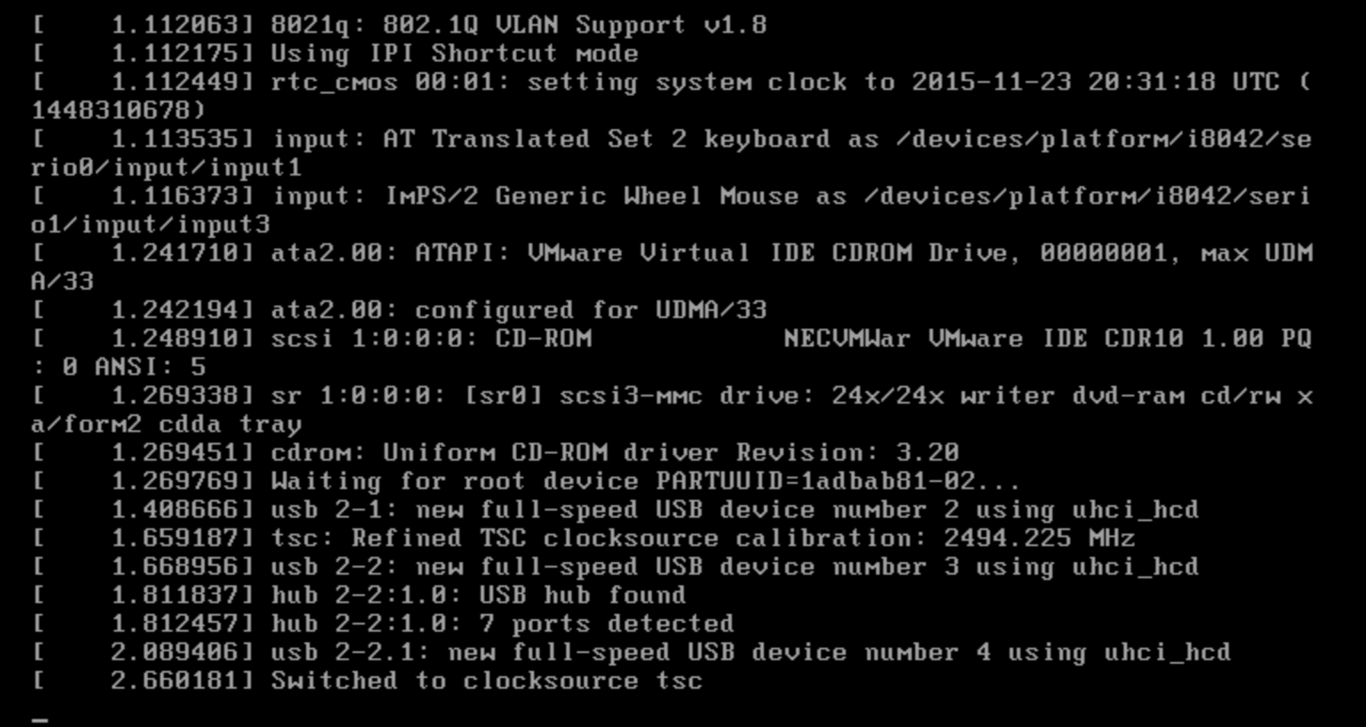 vmware openWRT卡死Switched to clocksource tsc