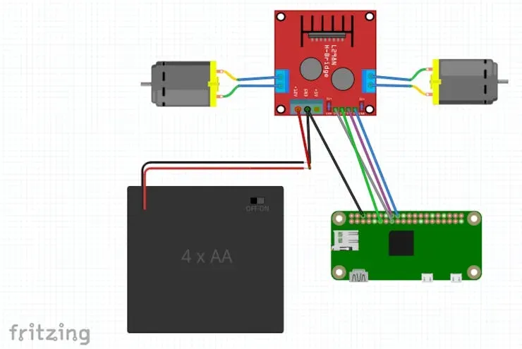 USB battery pack and Raspberry Pi camera omitted.