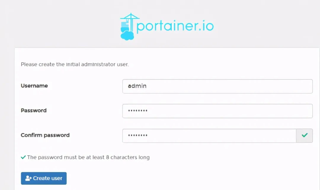 Portainer登录界面