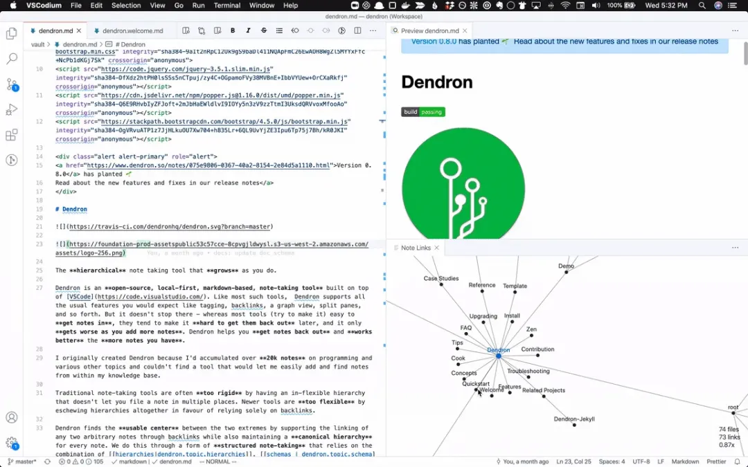 Dendron：开源的本地优先Markdown笔记管理工具，提升开发者知识管理效率